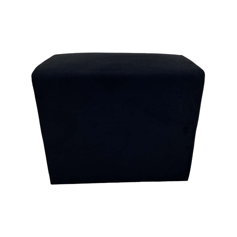 F-OT108-BL Endless Lounge Ottoman Type H in black suede