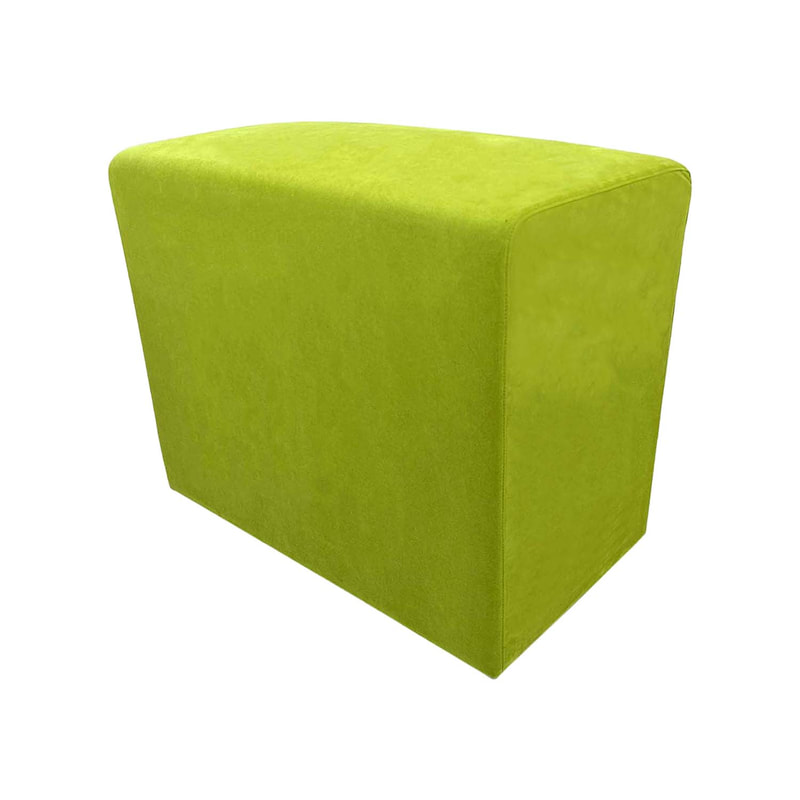F-OT108-GL Endless Lounge Ottoman Type H in lime green suede