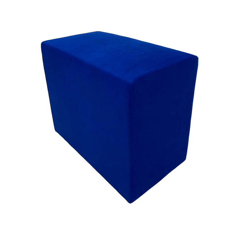 F-OT108-RB Endless Lounge Ottoman Type H in royal blue suede