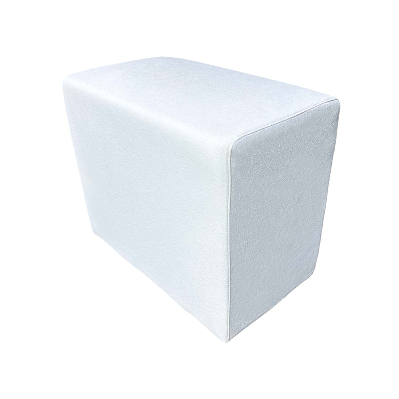 F-OT108-WH Endless Lounge Ottoman Type H in white fabric