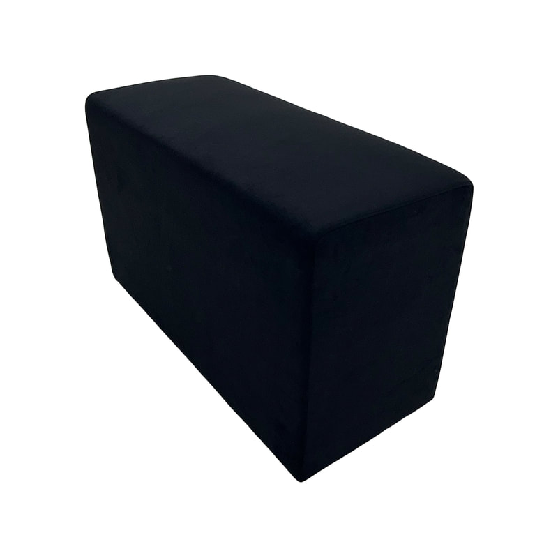F-OT109-BL Endless Lounge Ottoman Type I in black suede