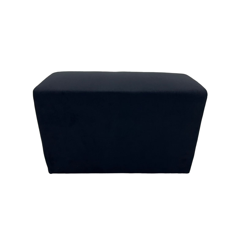 F-OT109-BL Endless Lounge Ottoman Type I in black suede