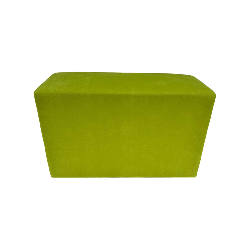 F-OT109-GL Endless Lounge Ottoman Type I in lime green suede