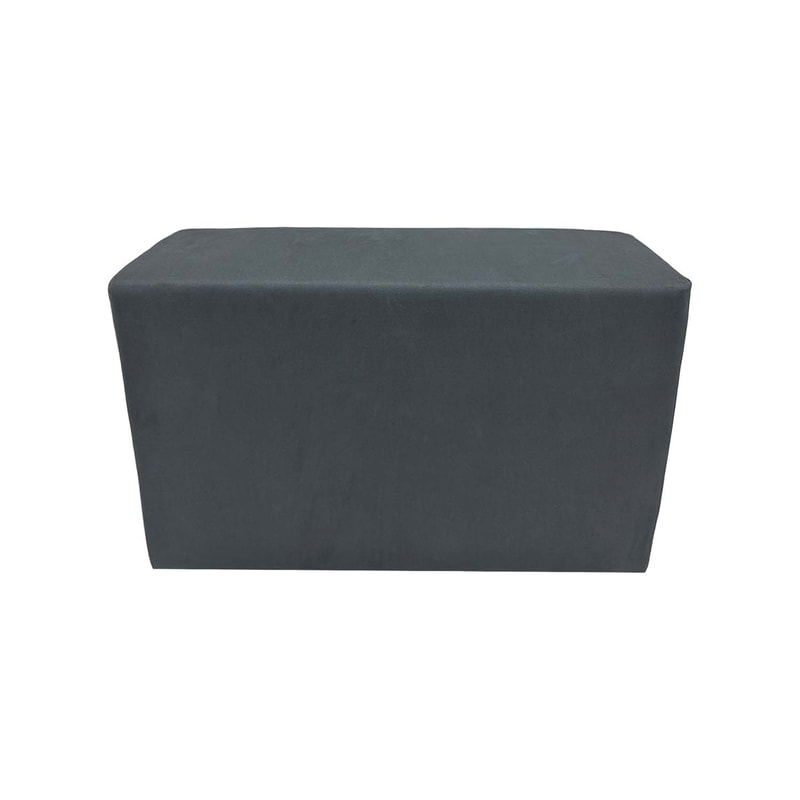 F-OT109-GY Endless Lounge Ottoman Type I in mid grey suede