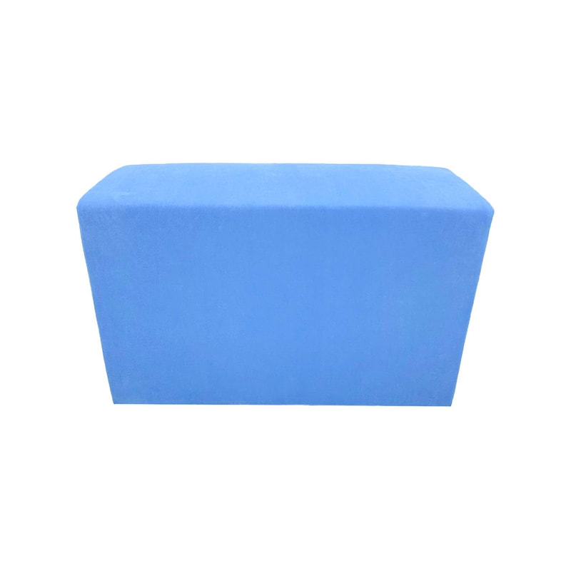 F-OT109-LB Endless Lounge Ottoman Type I in light blue suede