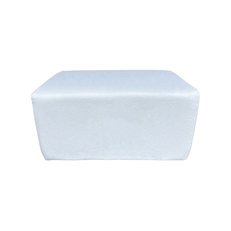 F-OT101-WH Endless Lounge Ottoman Type A in white fabric