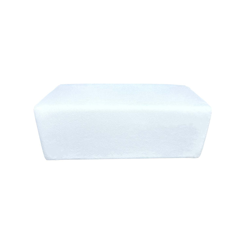 F-OT103-WH Endless Lounge Ottoman Type C in white fabric