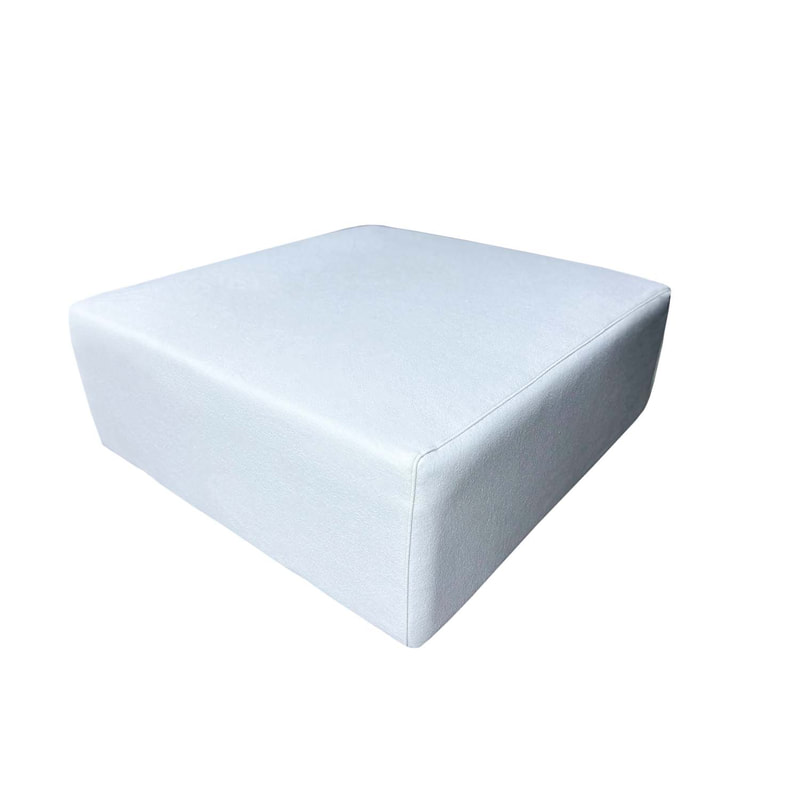 F-OT104-WH Endless Lounge Ottoman Type D in white fabric