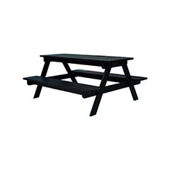 F-PB101-BL Type 1 Picnic bench in black paint finish. Seats 6-8 people.