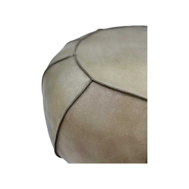 F-PF115-LT Perry pouffe in light tan genuine leather 