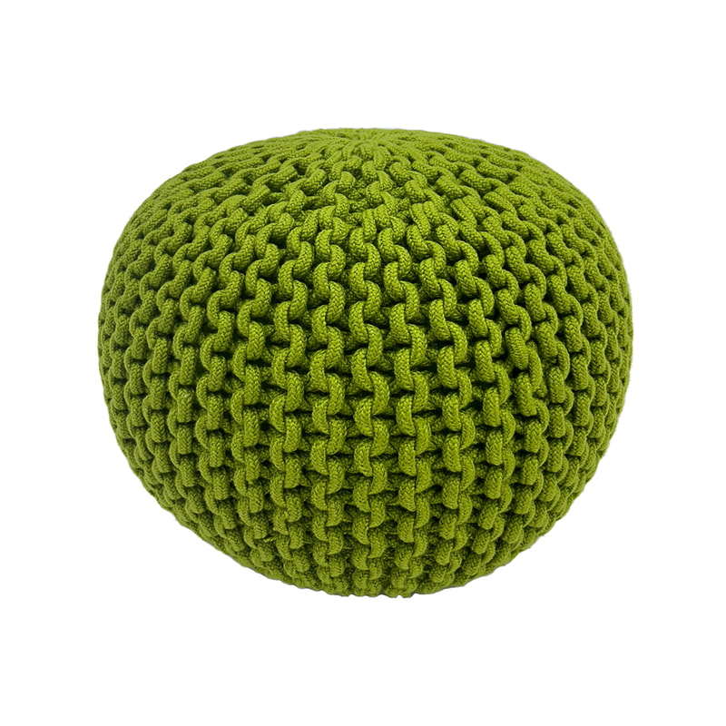 F-PF119-LG Avioni knitted pouffe in lime green