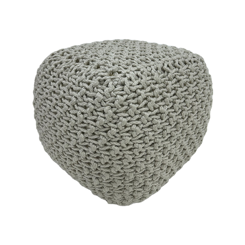 F-PF120-IV Dori knitted pouffe in ivory