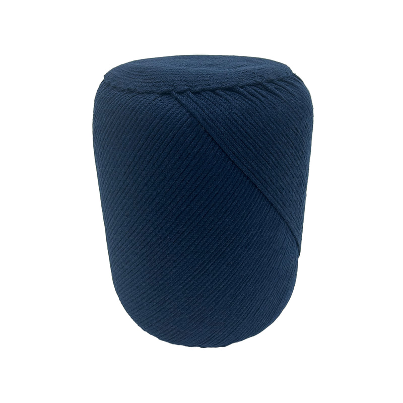 F-PF128-BU Criss handmade pouffe in blue rope Picture