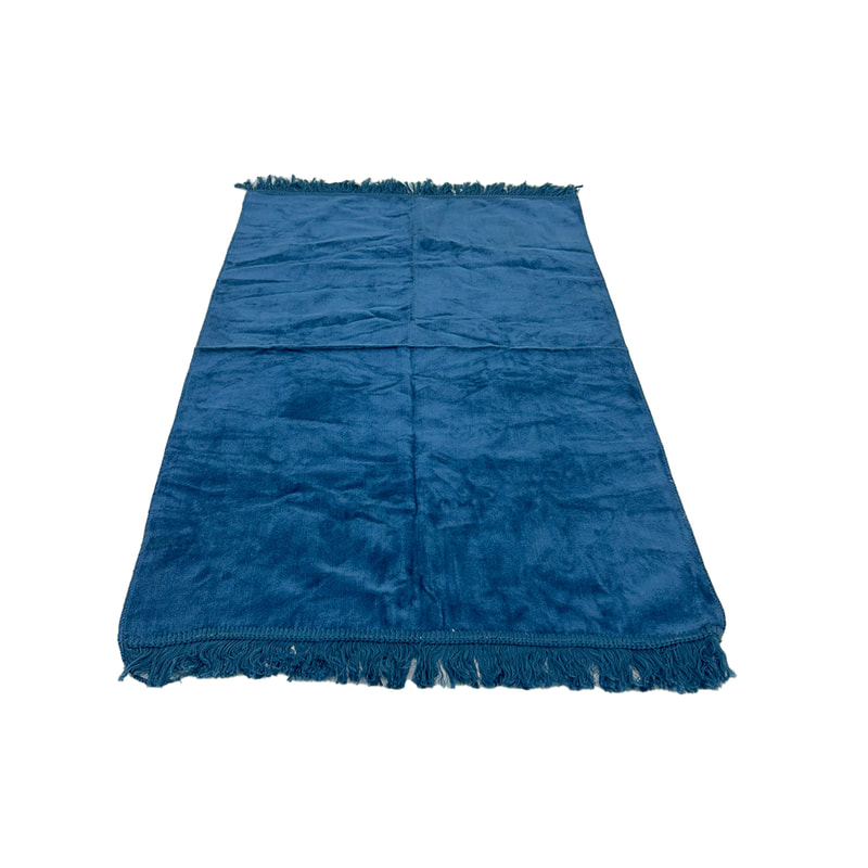 F-PR109-DB Moderate prayer mat in dark blue suede fabric