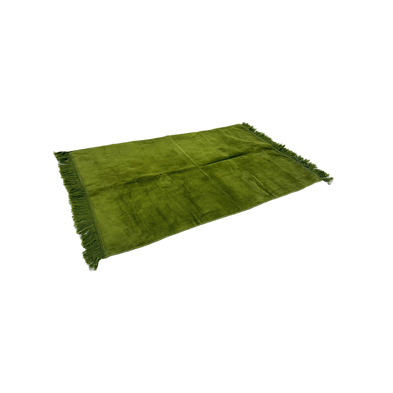 F-PR109-OG Moderate prayer mat in olive green suede fabric