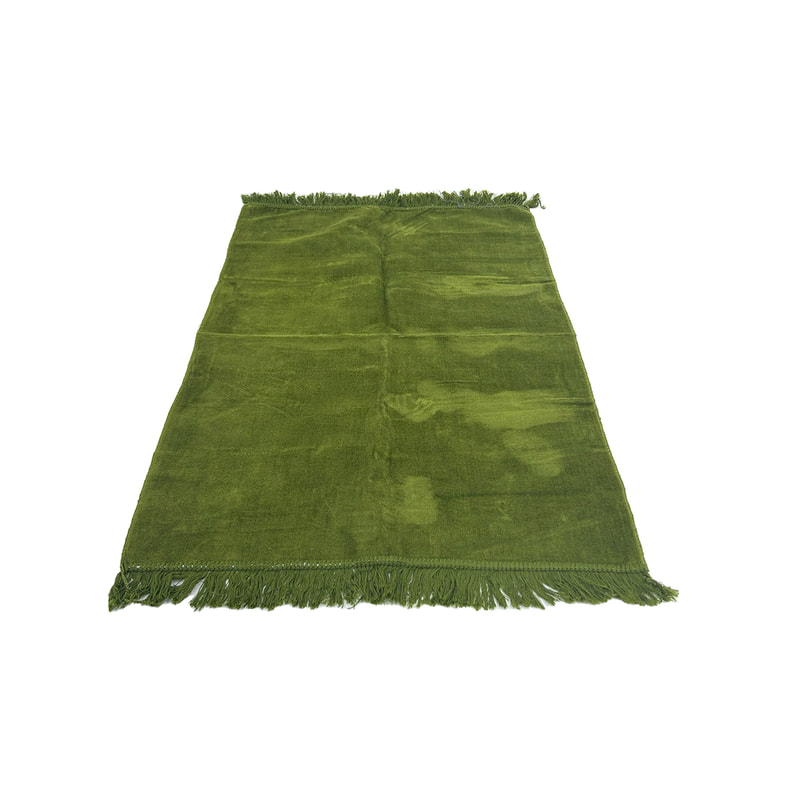 F-PR109-OG Moderate prayer mat in olive green suede fabric