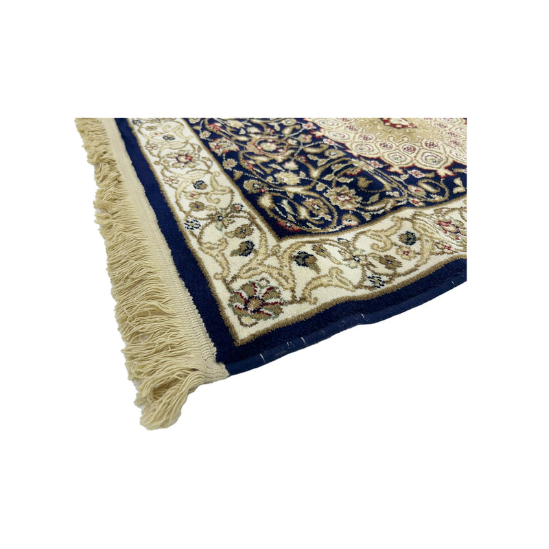 F-PR120-BG Hessa prayer mat with black and pale gold arabic pattern