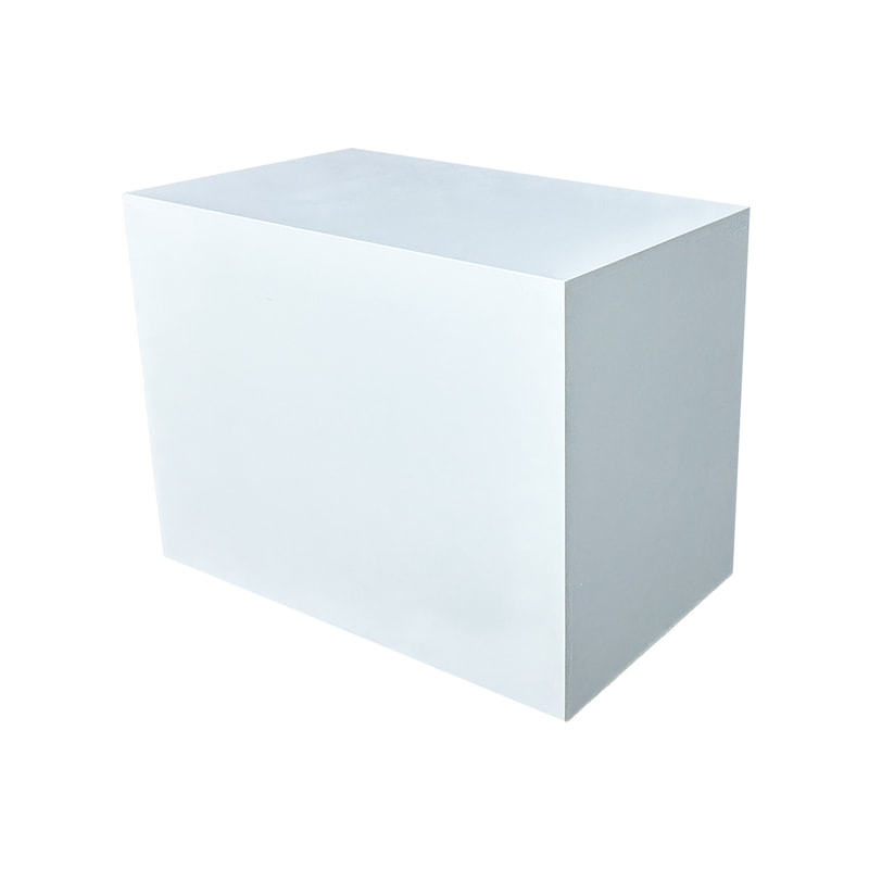 F-RC106-WH Type 6 reception counter in white with a closed back
