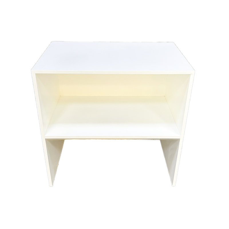 F-RC108-WH Type 8 reception counter in white with storage shelves