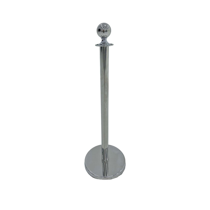 F-RP101-SI Silver metal stanchion post (excluding rope)