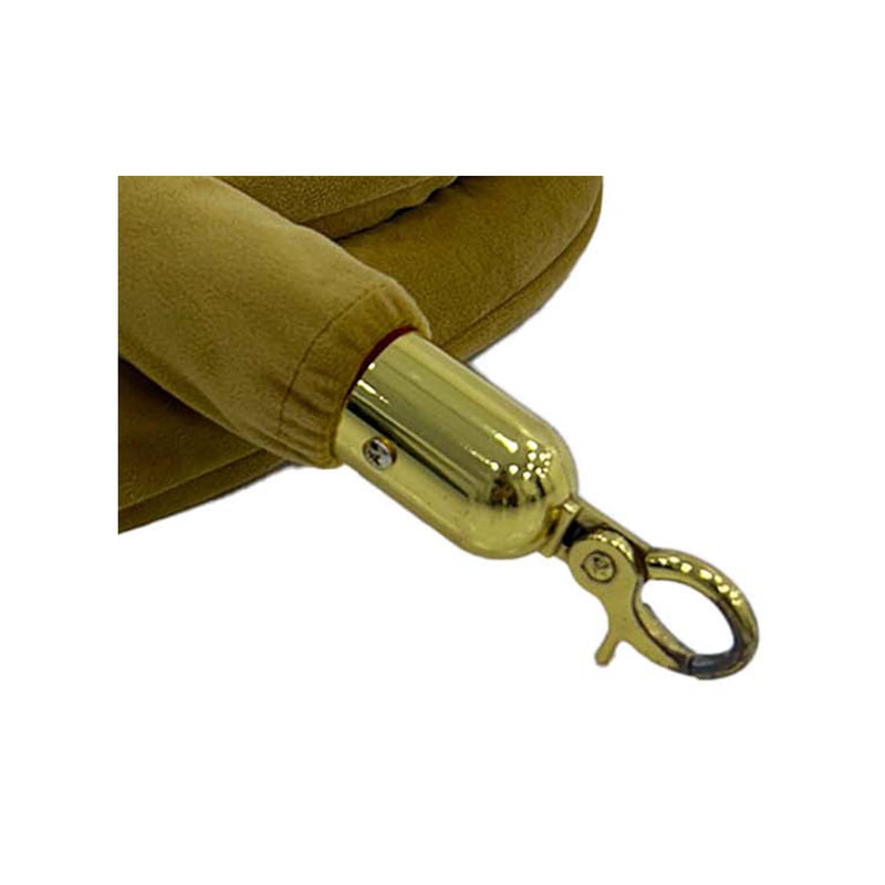 F-RP110-GD - Gold velvet rope with gold metal ends - 1.5m long