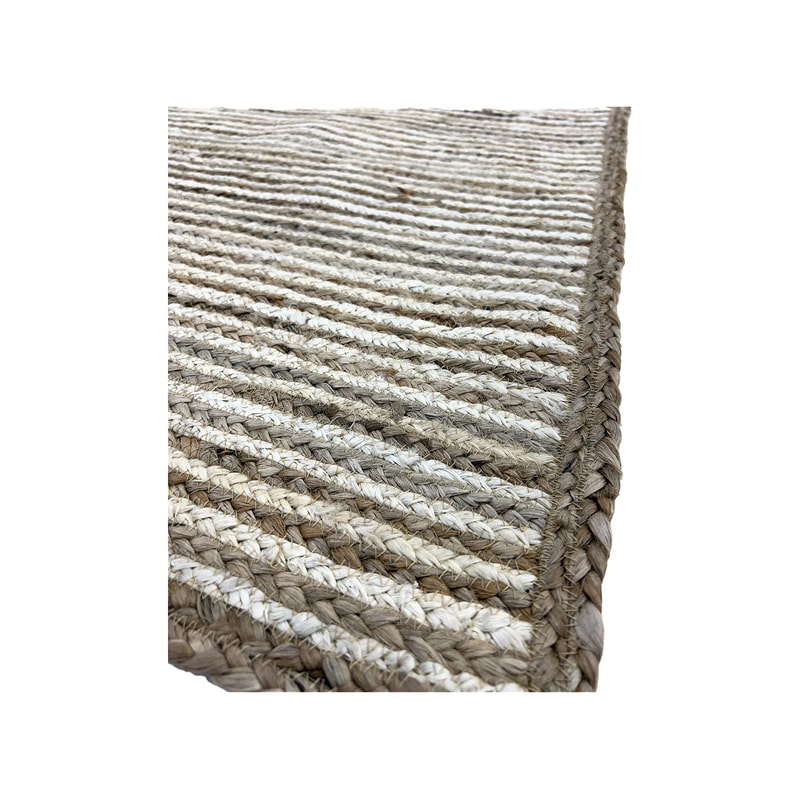 F-RU102-IV Berber rug in natural and ivory colour braided jute