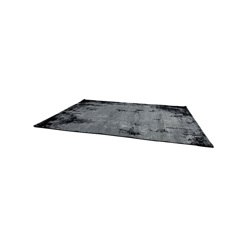F-RU160-BW Hohman black + white patterned rug