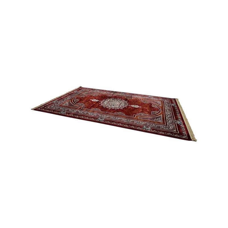 F-RU183-DR Nadia rug in dark red with arabic pattern