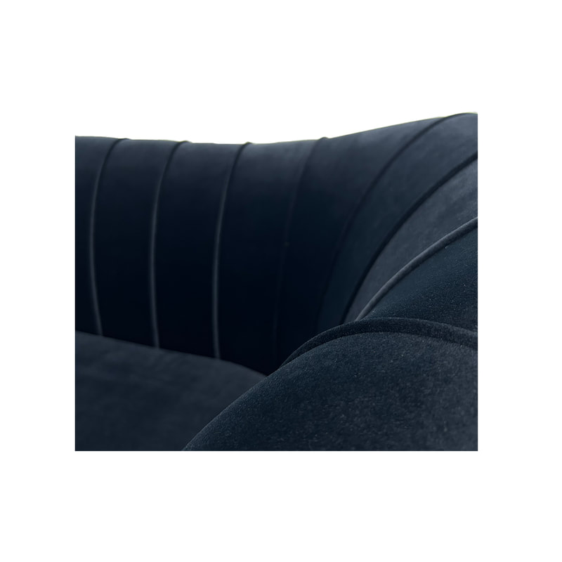 F-SF104-BL Monroe three seater sofa in black velvet with black legs