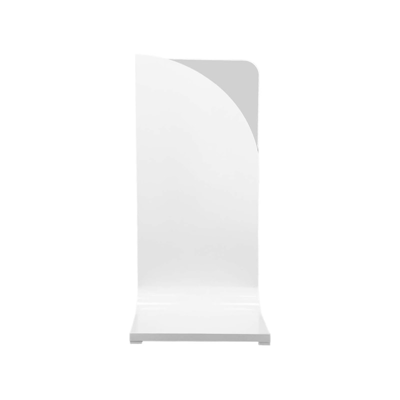 F-SG114-AY Type 14 signage in white paint finish with a curved acrylic panel 