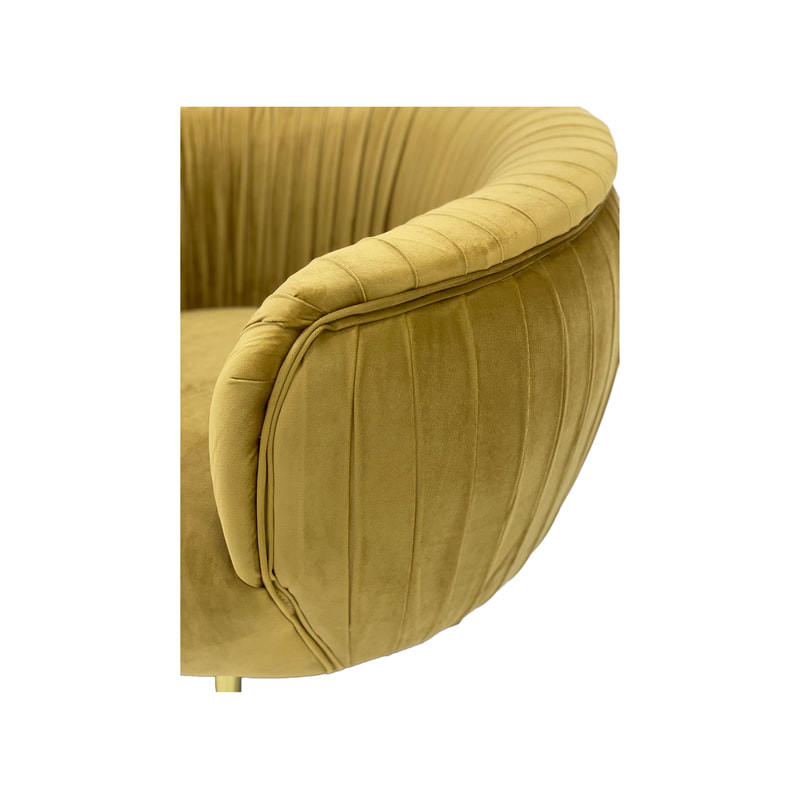 F-SN134-CG Charley single seater sofa in champagne gold velvet with gold legs