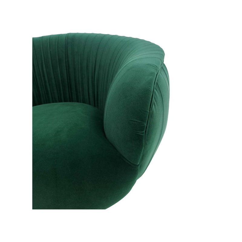 F-SN134-EG Charley single seater sofa in emerald green velvet with gold legs