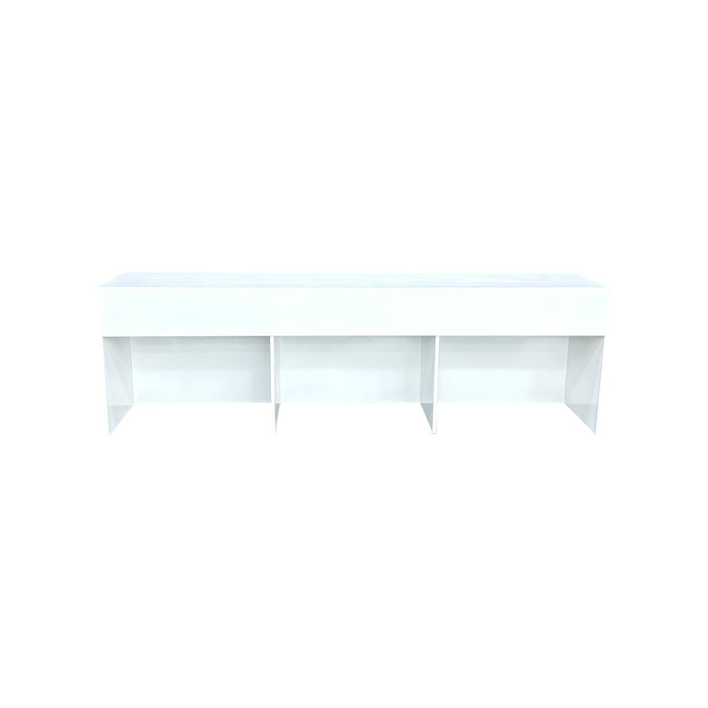 F-SQ101-WH Type 1 signing table in white with an open back