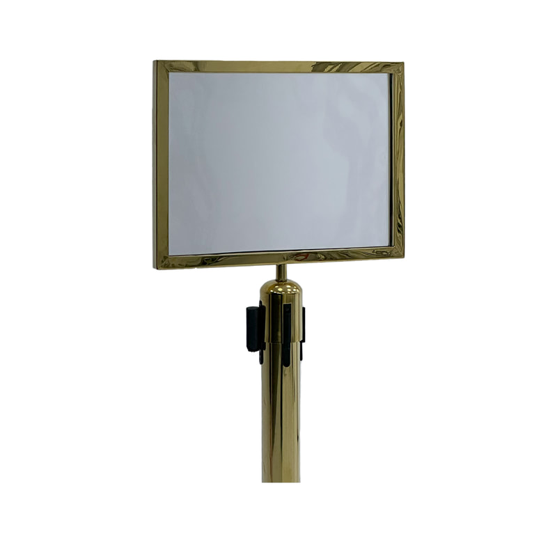 F-SS104-GD Type 3 A4 signage stand in gold with tilt top