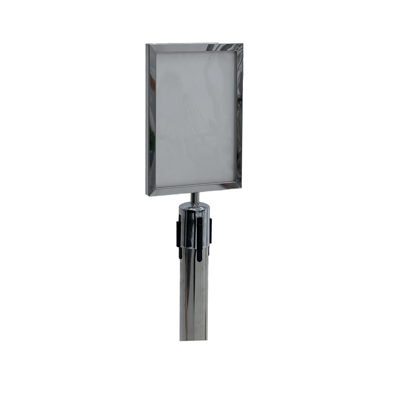 F-SS105-SI Type 3 A4 signage stand in silver with tilt top