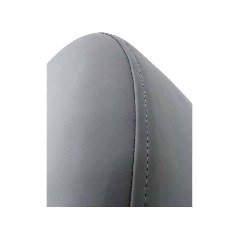 Cosmo stool round in mid grey leatherette