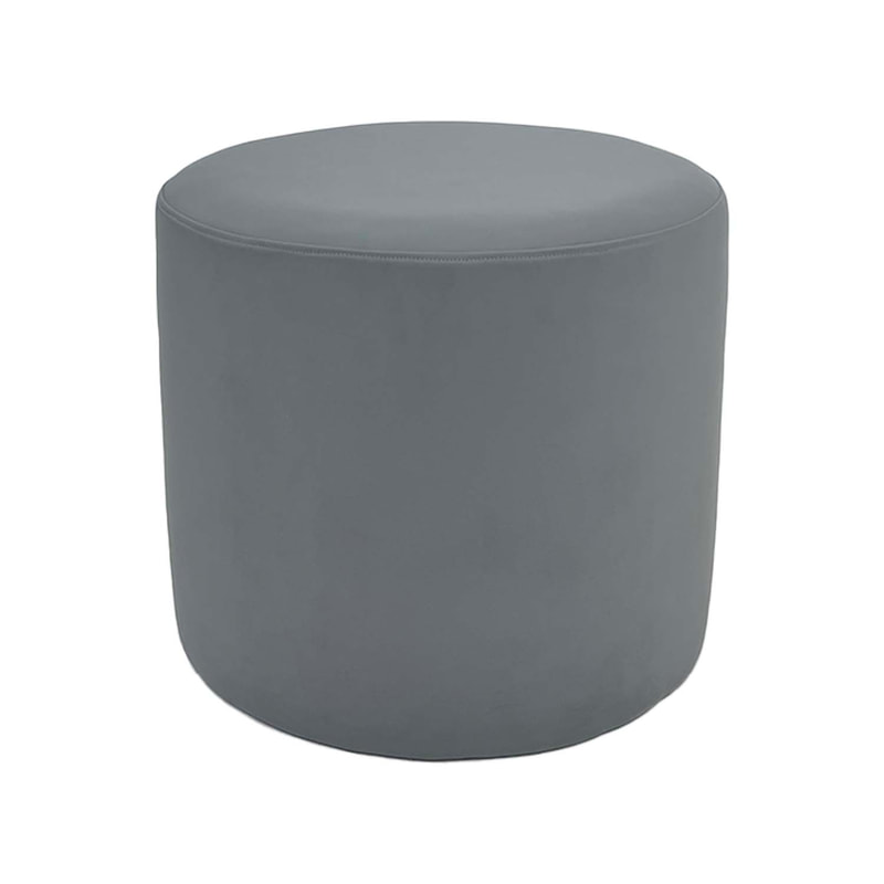 Cosmo stool round in mid grey leatherette