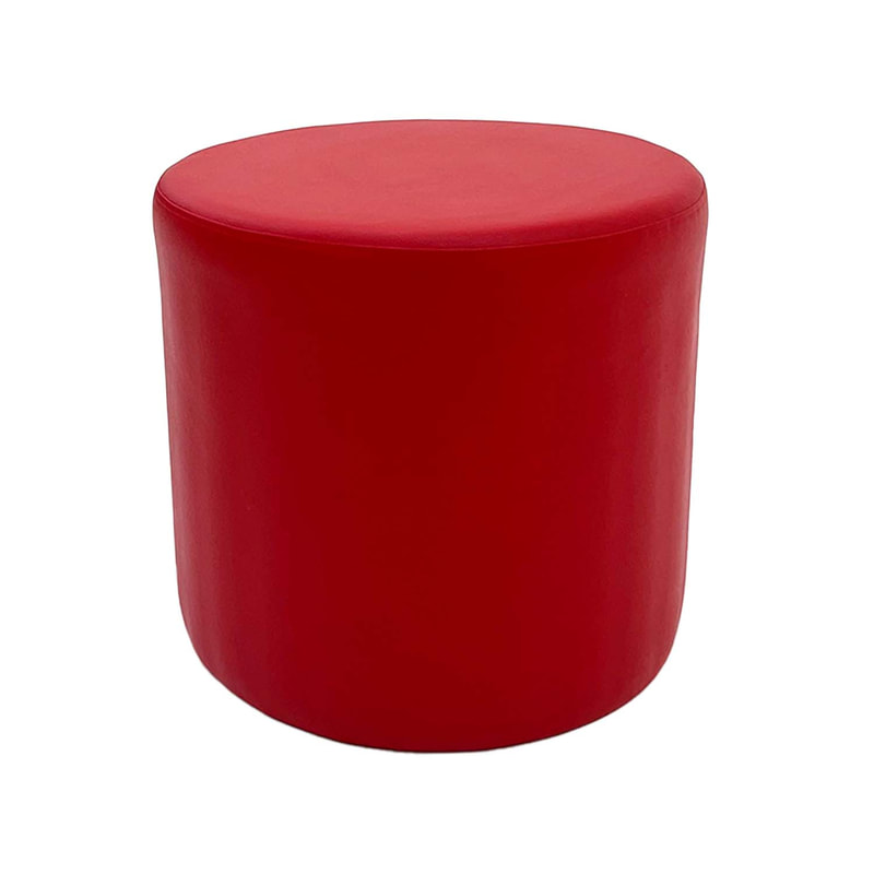 F-ST101-RE Cosmo stool round in red leatherette