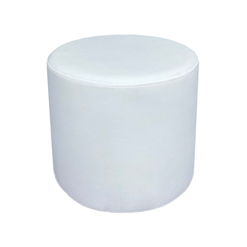 F-ST101-WH Cosmo stool round in white leatherette