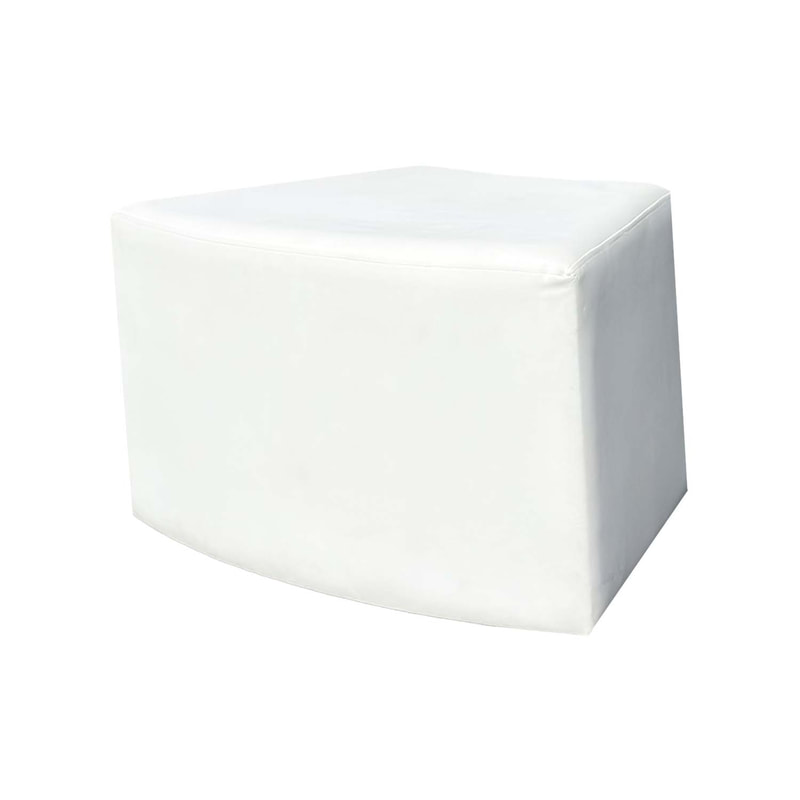 F-ST105-WH Minerva stool curve in white leatherette