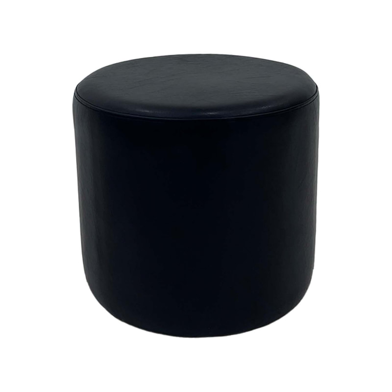 F-ST106-BL Kane stool round in black leatherette
