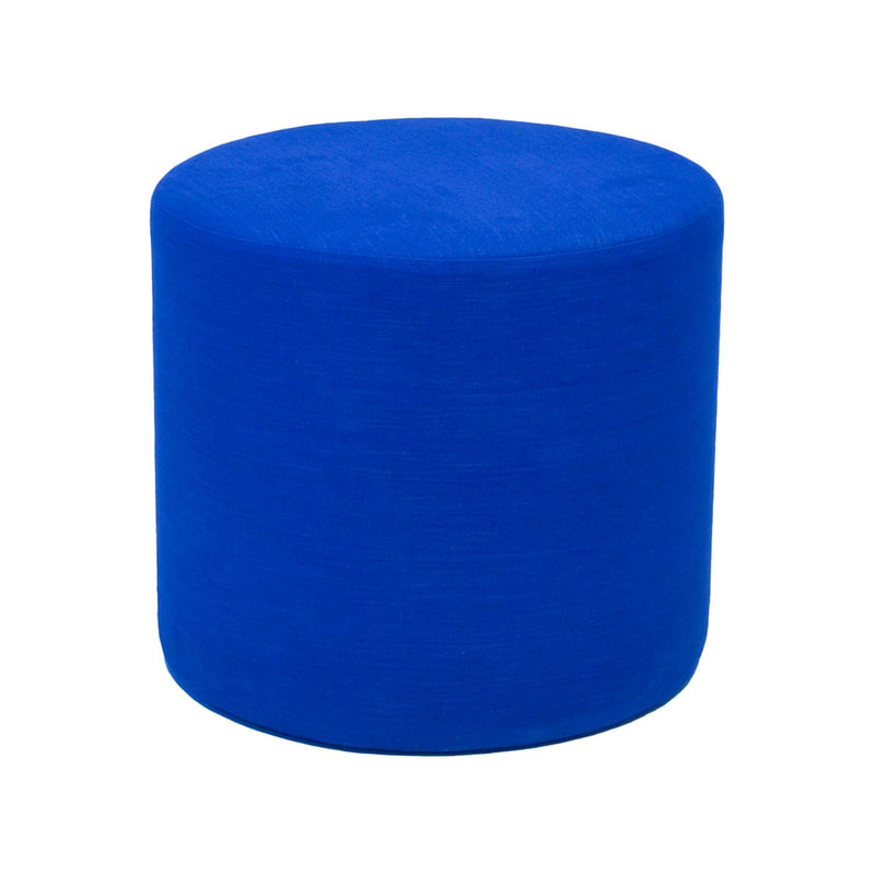 F-ST106-BU Kane stool in blue suede fabric