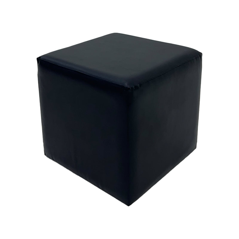 F-ST107-BL Orion stool square in black leatherette