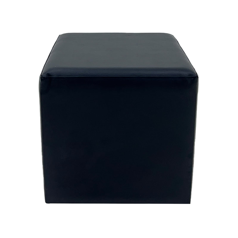 F-ST107-BL Orion stool square in black leatherette