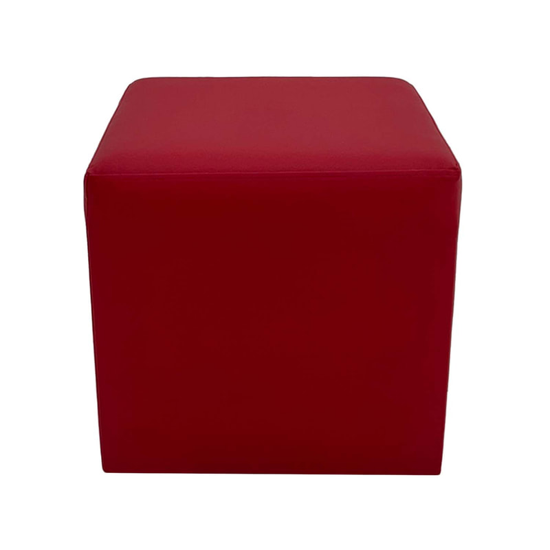 F-ST107-RE Orion stool square in red leatherette
