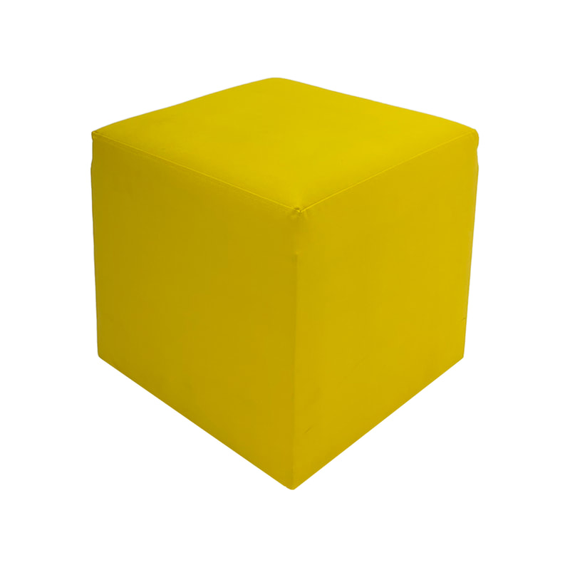 F-ST107-YL Orion stool square in yellow leatherette