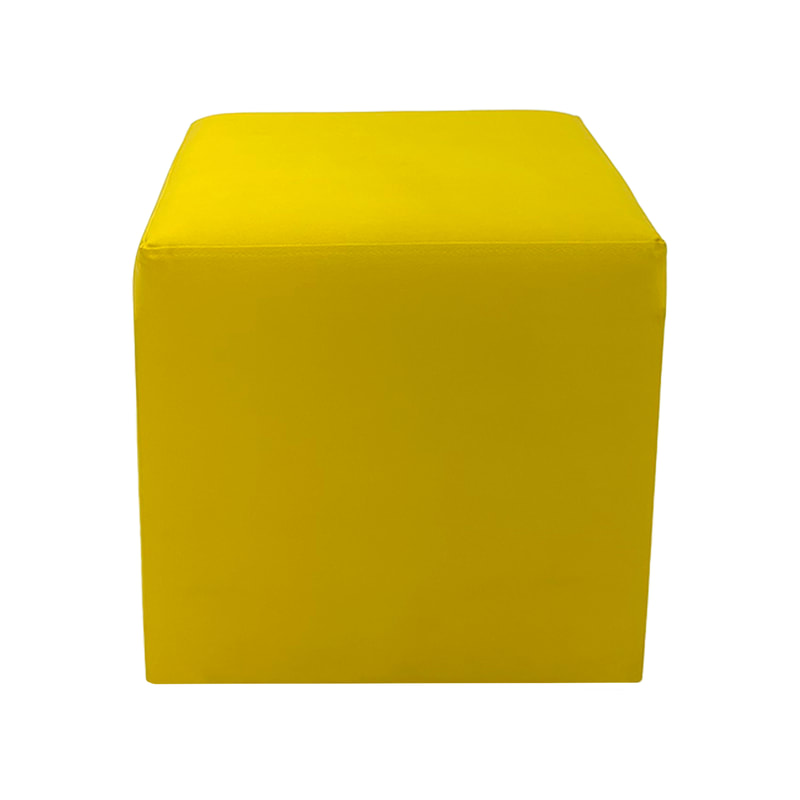 F-ST107-YL Orion stool square in yellow leatherette