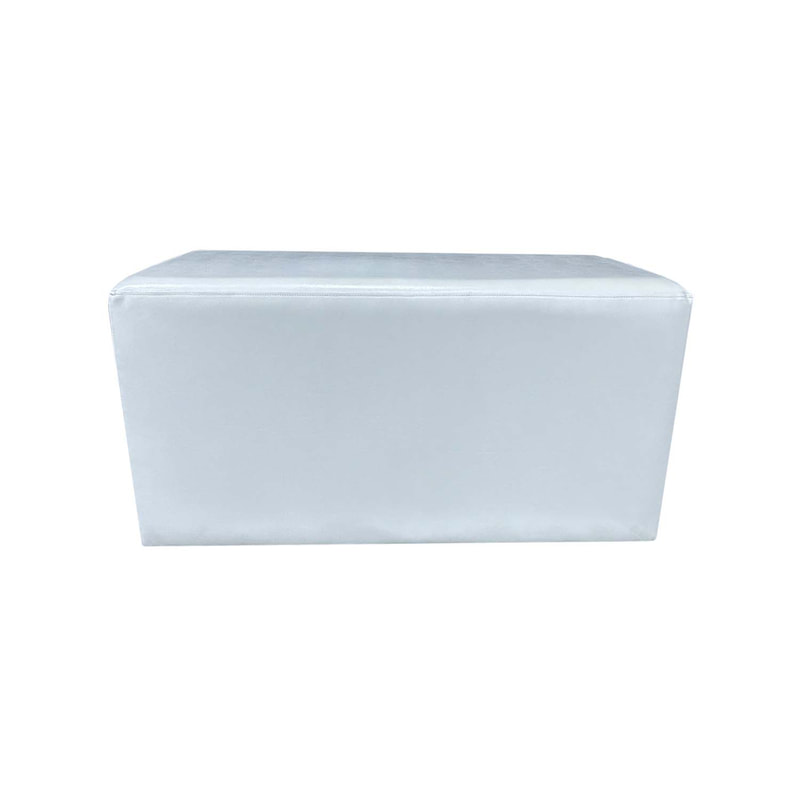 F-ST107-BL Orion stool square in white leatherette