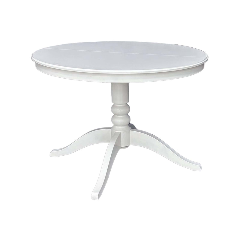 F-TA113-WH Crete round table in white with a turned leg