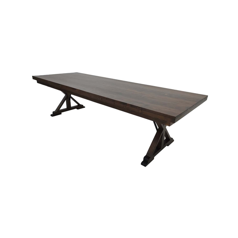 F-TA115-DW Pendragon rectangular table in solid wood with dark stain